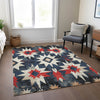 Piper Looms Chantille Aztec ACN1893 Navy Machine Washable Area Rug Lifestyle Image Feature