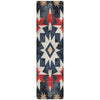 Piper Looms Chantille Aztec ACN1893 Navy Machine Washable Area Rug Runner Main Image