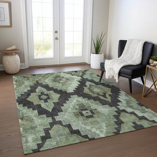 Piper Looms Chantille Aztec ACN1894 Aloe Machine Washable Area Rug Lifestyle Image Feature
