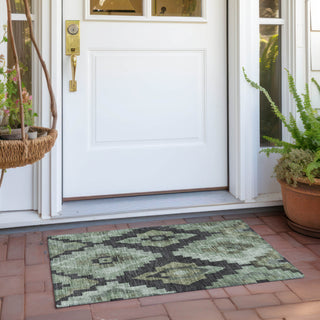 Piper Looms Chantille Aztec ACN1894 Aloe Machine Washable Area Rug Scatter Outdoor Lifestyle Image Feature