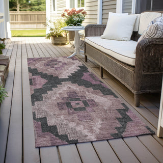 Piper Looms Chantille Aztec ACN1894 Blush Machine Washable Area Rug Runner Outdoor Lifestyle Image Feature
