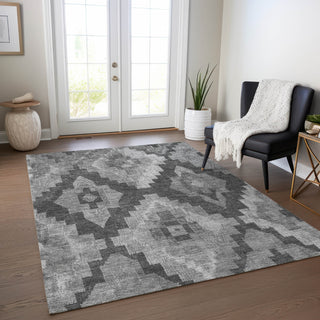 Piper Looms Chantille Aztec ACN1894 Gray Machine Washable Area Rug Lifestyle Image Feature