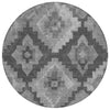 Piper Looms Chantille Aztec ACN1894 Gray Machine Washable Area Rug Round Main Image
