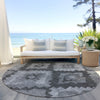 Piper Looms Chantille Aztec ACN1894 Gray Machine Washable Area Rug Round Outdoor Lifestyle Image Feature
