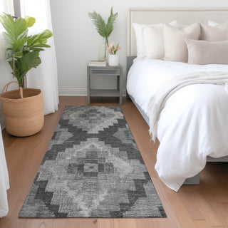 Piper Looms Chantille Aztec ACN1894 Gray Machine Washable Area Rug Runner Lifestyle Image Feature