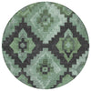 Piper Looms Chantille Aztec ACN1894 Green Machine Washable Area Rug Round Main Image