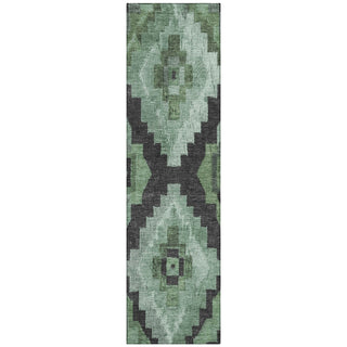 Piper Looms Chantille Aztec ACN1894 Green Machine Washable Area Rug Runner Main Image