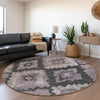 Piper Looms Chantille Aztec ACN1894 Lavender Machine Washable Area Rug Round Lifestyle Image Feature