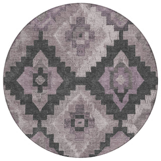 Piper Looms Chantille Aztec ACN1894 Lavender Machine Washable Area Rug Round Main Image