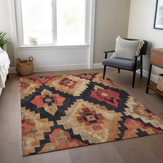 Piper Looms Chantille Aztec ACN1894 Rust Machine Washable Area Rug Lifestyle Image Feature