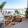 Piper Looms Chantille Aztec ACN1894 Rust Machine Washable Area Rug Outdoor Lifestyle Image Feature