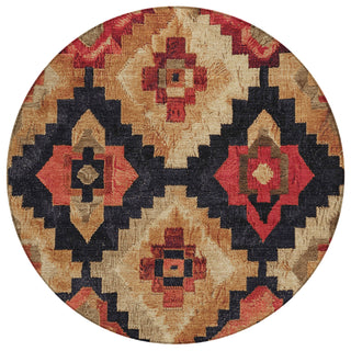 Piper Looms Chantille Aztec ACN1894 Rust Machine Washable Area Rug Round Main Image