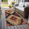 Piper Looms Chantille Aztec ACN1894 Rust Machine Washable Area Rug Runner Outdoor Lifestyle Image Feature