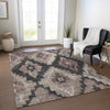 Piper Looms Chantille Aztec ACN1894 Taupe Machine Washable Area Rug Lifestyle Image Feature