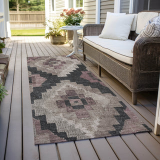 Piper Looms Chantille Aztec ACN1894 Taupe Machine Washable Area Rug Runner Outdoor Lifestyle Image Feature