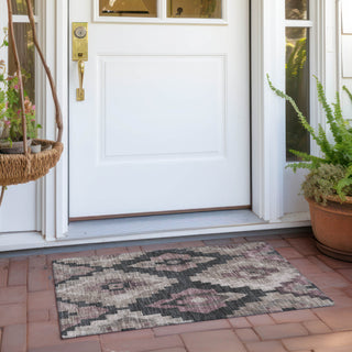 Piper Looms Chantille Aztec ACN1894 Taupe Machine Washable Area Rug Scatter Outdoor Lifestyle Image Feature