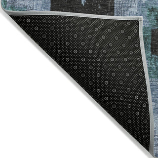 Piper Looms Chantille Aztec ACN1894 Teal Machine Washable Area Rug Backing Image