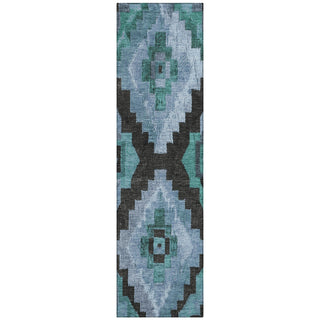 Piper Looms Chantille Aztec ACN1894 Teal Machine Washable Area Rug Runner Main Image