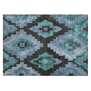 Piper Looms Chantille Aztec ACN1894 Teal Machine Washable Area Rug Scatter Main Image