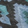 Piper Looms Chantille Aztec ACN1894 Teal Machine Washable Area Rug Swatch Image