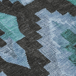 Piper Looms Chantille Aztec ACN1894 Teal Machine Washable Area Rug Swatch Image