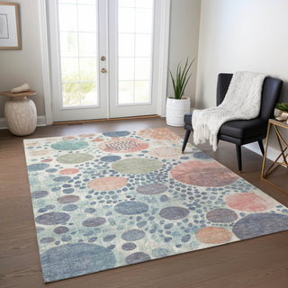 Piper Looms Chantille Geometric ACN1895 Denim Machine Washable Area Rug Lifestyle Image Feature