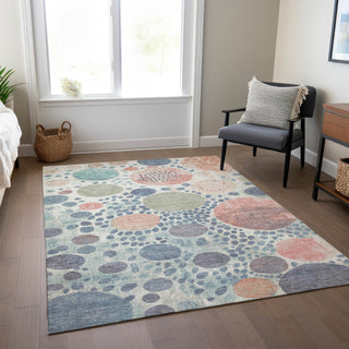 Piper Looms Chantille Geometric ACN1895 Denim Machine Washable Area Rug Lifestyle Image Feature