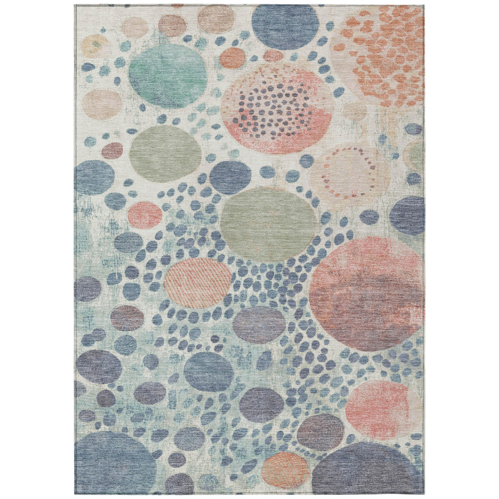 Piper Looms Chantille Geometric ACN1895 Denim Machine Washable Area Rug main image
