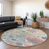 Piper Looms Chantille Geometric ACN1895 Denim Machine Washable Area Rug Round Lifestyle Image Feature