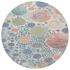 Piper Looms Chantille Geometric ACN1895 Denim Machine Washable Area Rug Round Main Image