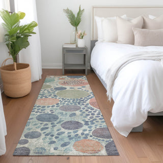 Piper Looms Chantille Geometric ACN1895 Denim Machine Washable Area Rug Runner Lifestyle Image Feature