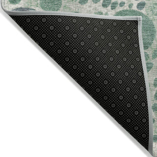 Piper Looms Chantille Geometric ACN1895 Green Machine Washable Area Rug Backing Image