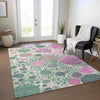 Piper Looms Chantille Geometric ACN1895 Green Machine Washable Area Rug Lifestyle Image Feature