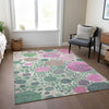 Piper Looms Chantille Geometric ACN1895 Green Machine Washable Area Rug Lifestyle Image Feature
