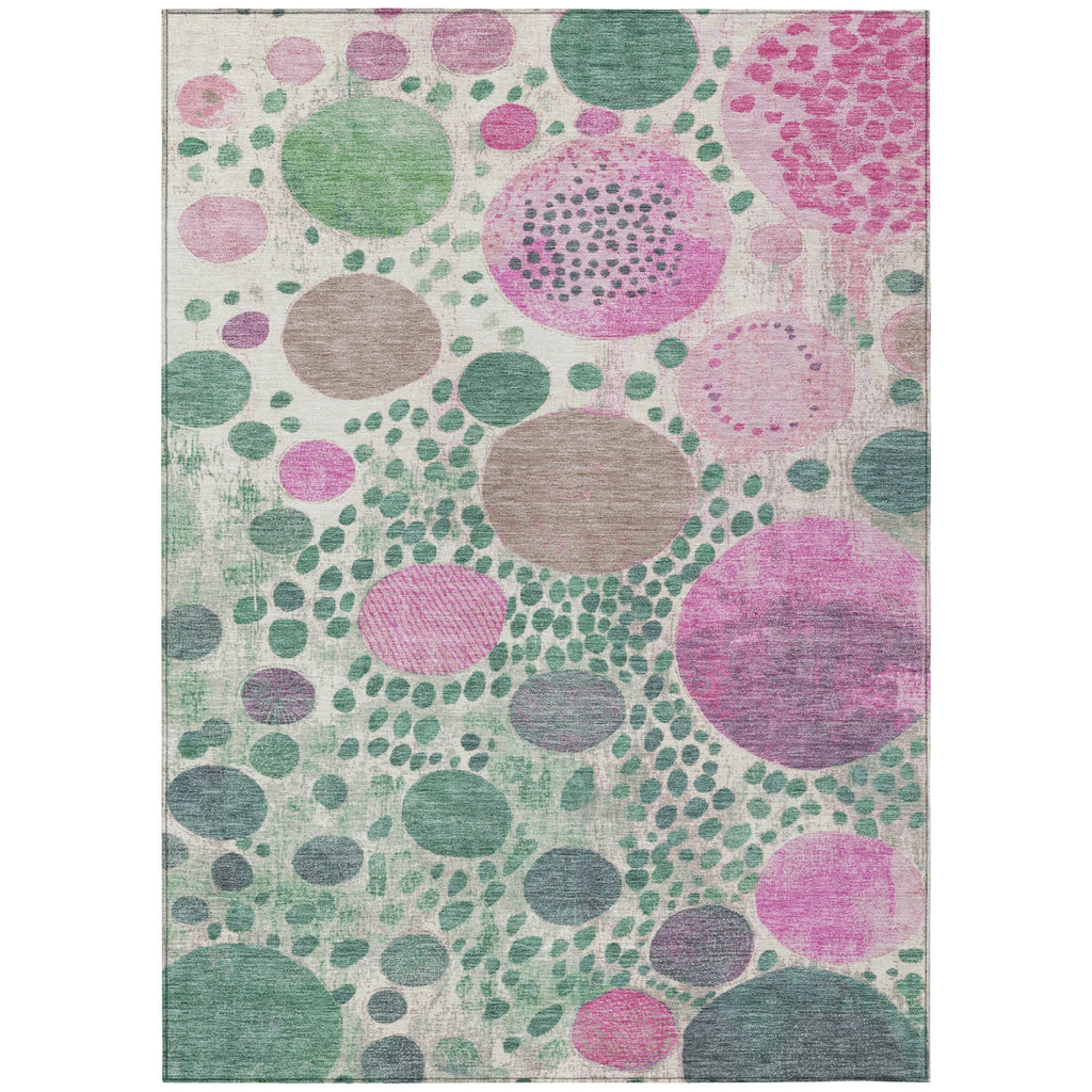 Piper Looms Chantille Geometric ACN1895 Green Machine Washable Area Rug main image