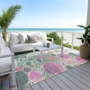 Piper Looms Chantille Geometric ACN1895 Green Machine Washable Area Rug Outdoor Lifestyle Image Feature