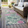 Piper Looms Chantille Geometric ACN1895 Green Machine Washable Area Rug Runner Outdoor Lifestyle Image Feature