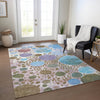 Piper Looms Chantille Geometric ACN1895 Khaki Machine Washable Area Rug Lifestyle Image Feature