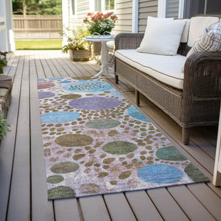 Piper Looms Chantille Geometric ACN1895 Khaki Machine Washable Area Rug Runner Outdoor Lifestyle Image Feature