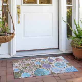 Piper Looms Chantille Geometric ACN1895 Khaki Machine Washable Area Rug Scatter Outdoor Lifestyle Image Feature