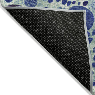 Piper Looms Chantille Geometric ACN1895 Navy Machine Washable Area Rug Backing Image