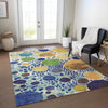 Piper Looms Chantille Geometric ACN1895 Navy Machine Washable Area Rug Lifestyle Image Feature