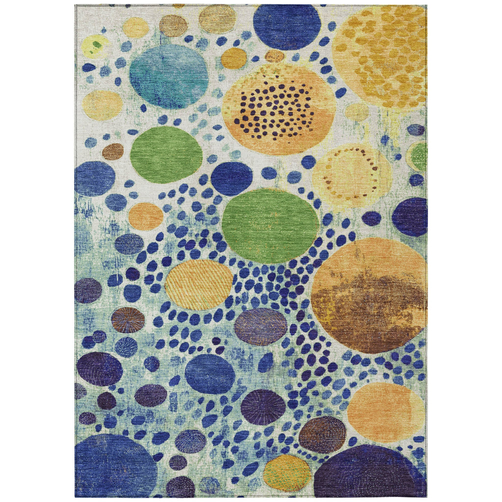 Piper Looms Chantille Geometric ACN1895 Navy Machine Washable Area Rug main image