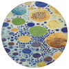 Piper Looms Chantille Geometric ACN1895 Navy Machine Washable Area Rug Round Main Image