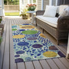 Piper Looms Chantille Geometric ACN1895 Navy Machine Washable Area Rug Runner Outdoor Lifestyle Image Feature