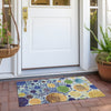 Piper Looms Chantille Geometric ACN1895 Navy Machine Washable Area Rug Scatter Outdoor Lifestyle Image Feature