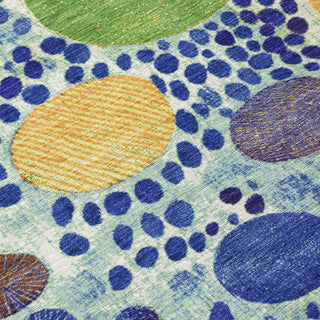Piper Looms Chantille Geometric ACN1895 Navy Machine Washable Area Rug Swatch Image