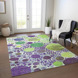 Piper Looms Chantille Geometric ACN1895 Purple Machine Washable Area Rug Lifestyle Image Feature