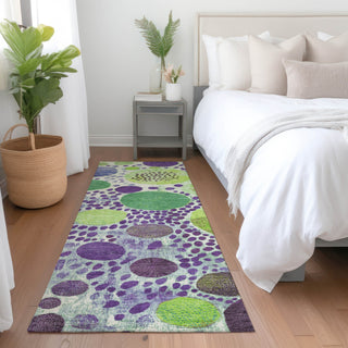 Piper Looms Chantille Geometric ACN1895 Purple Machine Washable Area Rug Runner Lifestyle Image Feature