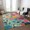 Piper Looms Chantille Geometric ACN1895 Teal Machine Washable Area Rug Lifestyle Image Feature